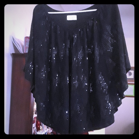 Bobbie Brooks Tops - Black Bobbie Brooks Poncho Shirt